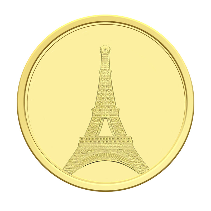 Gold 8 Grams Eiffel Tower Coin 24KT 999.9 Purity - FKJCON24K2279