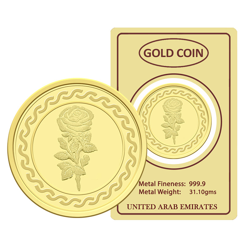 Gold 1 Ounce Flower Coin 999.9 Purity - FKJCON24K2291