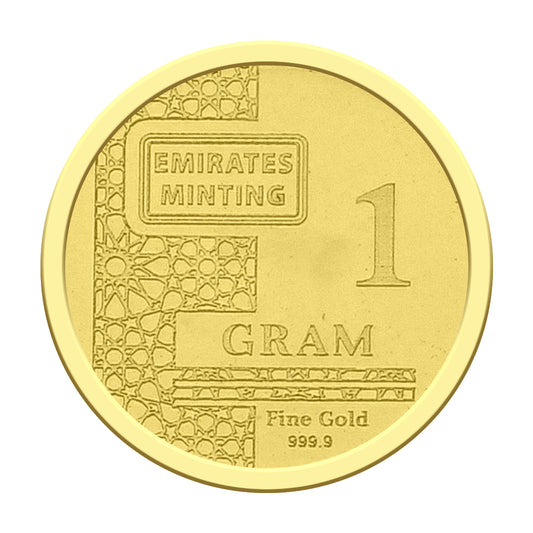 Emirates Minting Reindeer Design 1 Gram Gold Coin 999.9 Purity - FKJCON24K2304