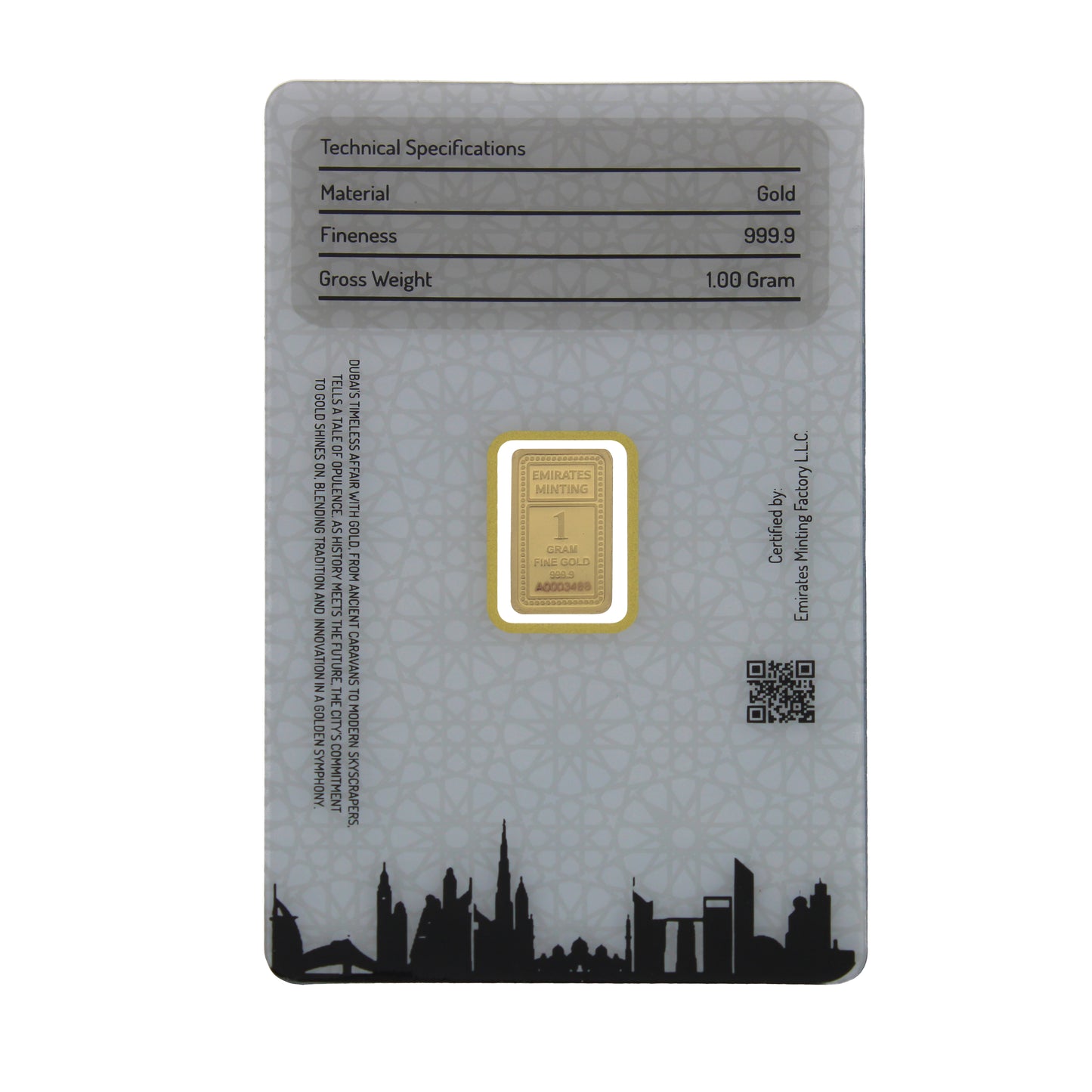 سكّة ذهب من دار سك العملة الإماراتية، وزنها غرام واحد، تحمل صورة فتاة الزهور، عيار 24 قيراط، نقاء 999.9 - FKJGBR24K6798