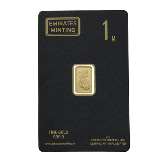 Emirates Minting 1 Gram Flower Girl Gold Bar 24KT 999.9 Purity - FKJGBR24K6798