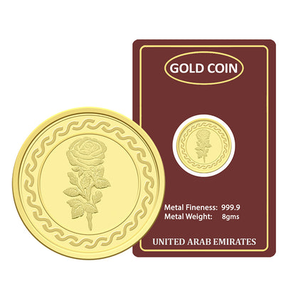 Gold 8 Gram Coin 24KT 999.9 Purity - FKJCON24KU4012