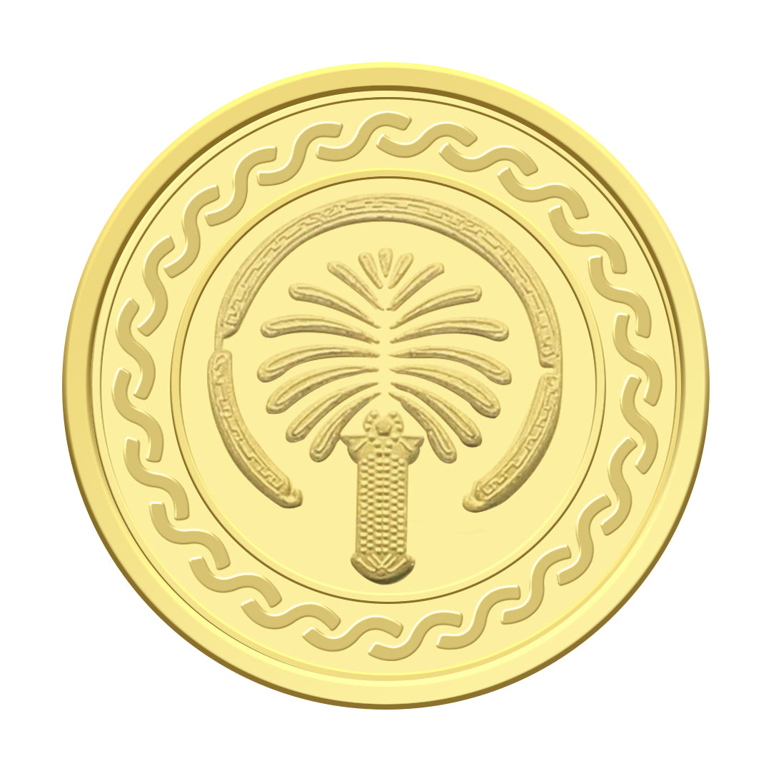 Gold 8 Gram Dubai Palm Coin 24KT 999.9 Purity - FKJCON24KU4014