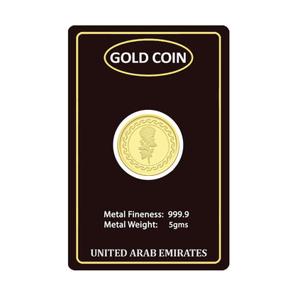 Gold 5 Gram Coin 24KT 999.9 Purity - FKJCON24KU6085