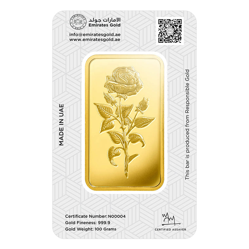 Emirates 100 Grams 999.9 Purity Gold Bar - FKJGBR24K2201