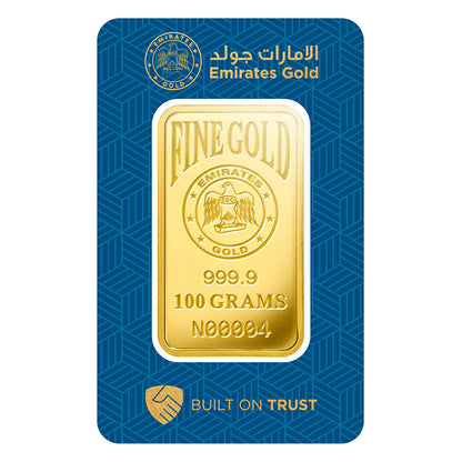 Emirates 100 Grams 999.9 Purity Gold Bar - FKJGBR24K2201