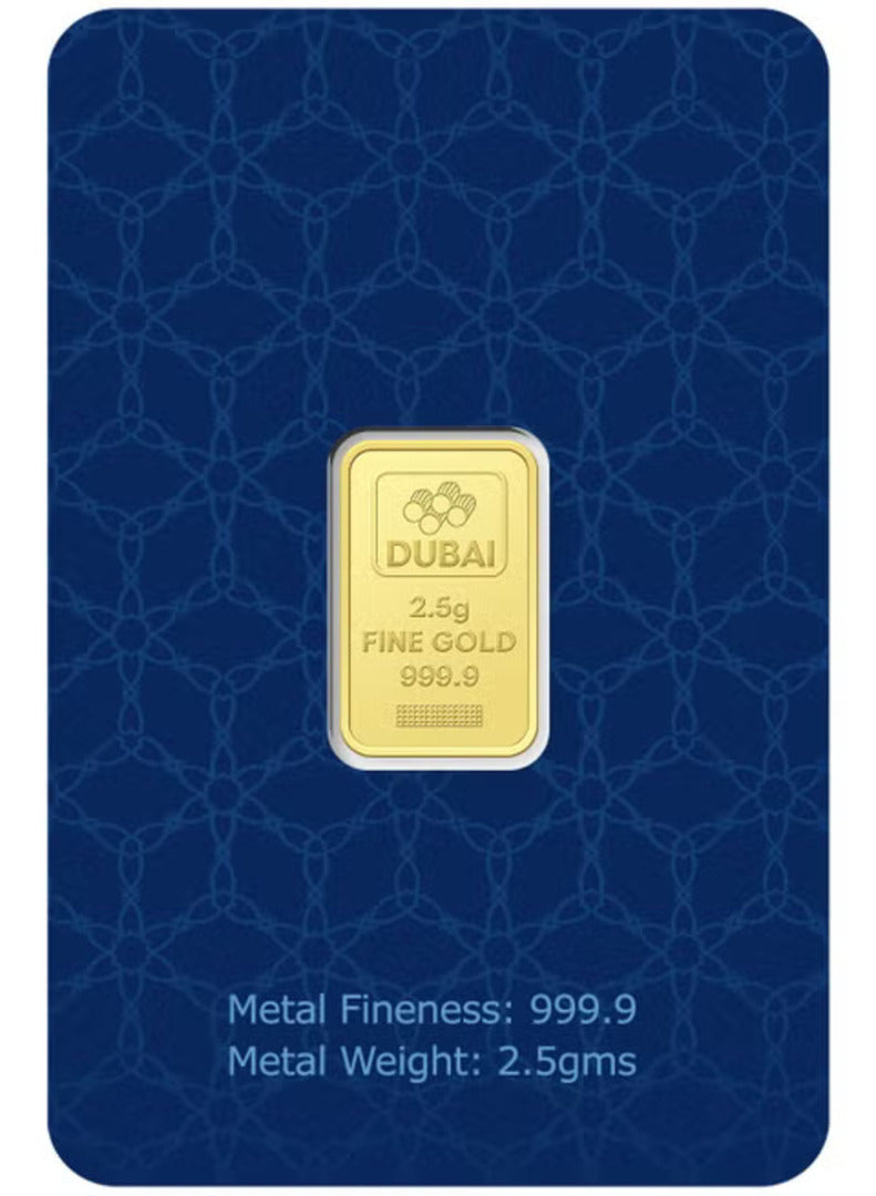 Dubai 2.5 Grams Pure 999.9 Fine Gold Bar - FKJGBR24K2241