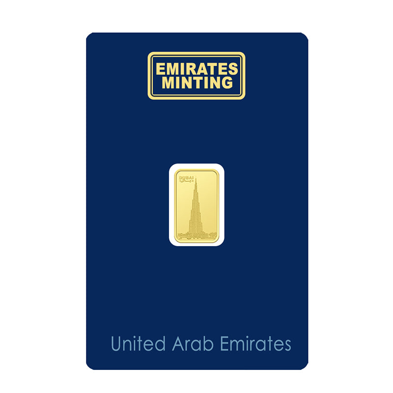 Emirates Minting 1 Gram Burj Khalifa Gold Bar 999.9 Purity - FKJGBR24K2321