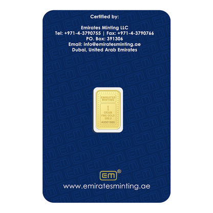 Emirates Minting 1 Gram Burj Khalifa Gold Bar 999.9 Purity - FKJGBR24K2321