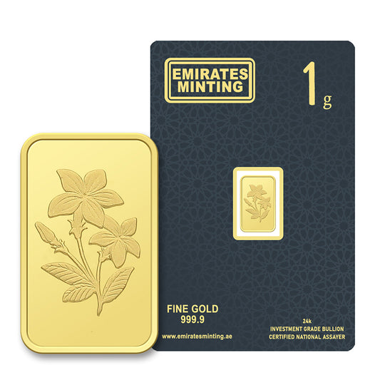 Emirates Minting 1 Gram Flower Gold Bar 999.9 Purity - FKJGBR24K2323