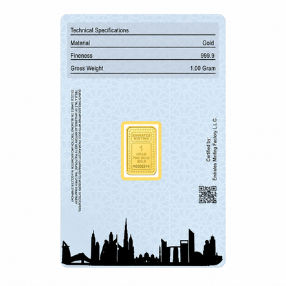 Emirates Minting 1 Gram Flower Gold Bar 999.9 Purity - FKJGBR24K2323