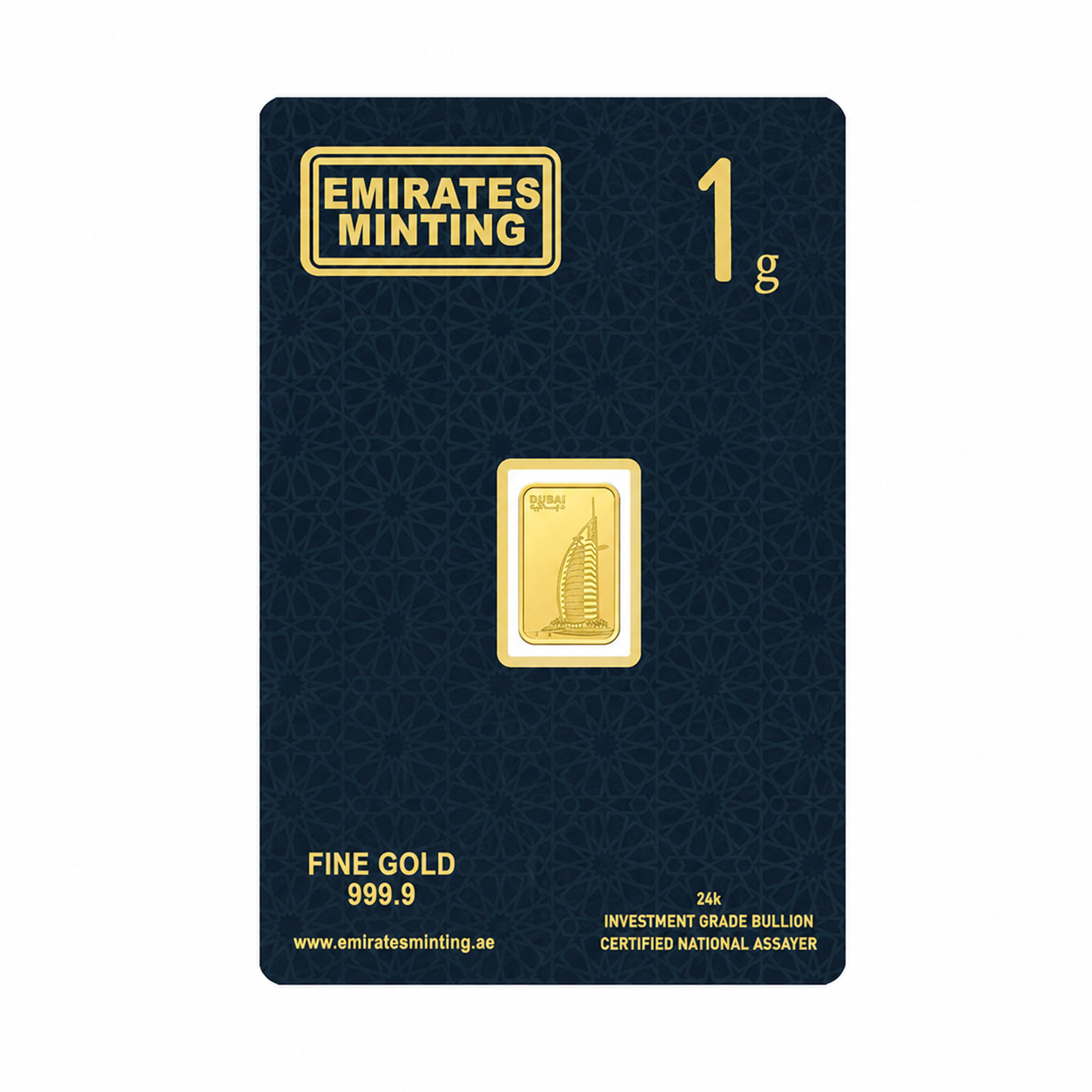 Emirates Minting 1 Gram Burj Al Arab Gold Bar 999.9 Purity - FKJGBR24K2324