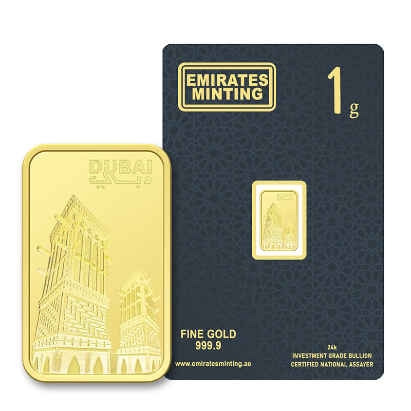 Emirates Minting 1 Gram UAE Heritage Building Gold Bar 999.9 Purity - FKJGBR24K2325