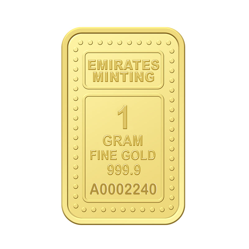 Emirates Minting 1 Gram UAE Heritage Building Gold Bar 999.9 Purity - FKJGBR24K2325