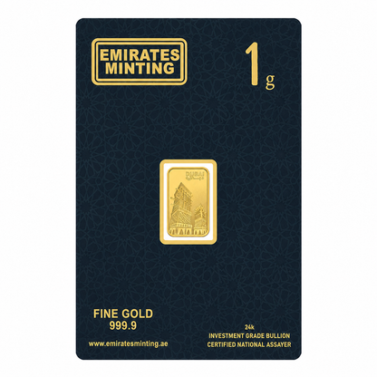 Emirates Minting 1 Gram UAE Heritage Building Gold Bar 999.9 Purity - FKJGBR24K2325