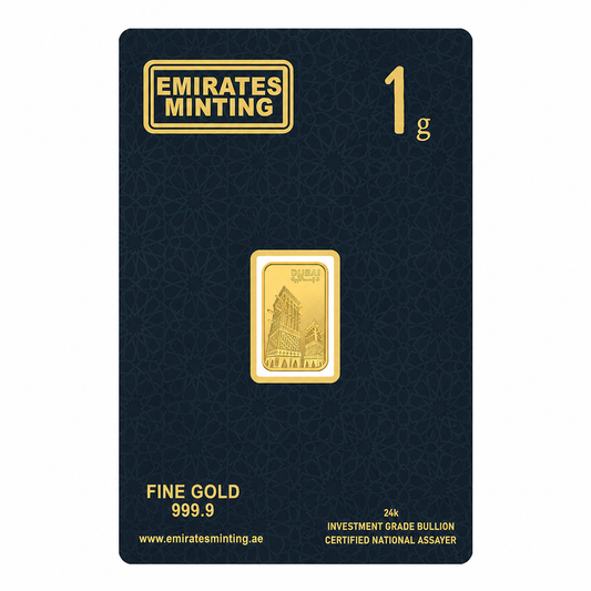 Emirates Minting 1 Gram UAE Heritage Building Gold Bar 999.9 Purity - FKJGBR24K2325