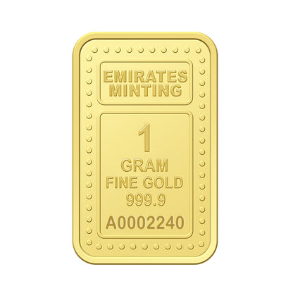 Emirates Minting 1 Gram Burj Khalifa Gold Bar 999.9 Purity - FKJGBR24K2326