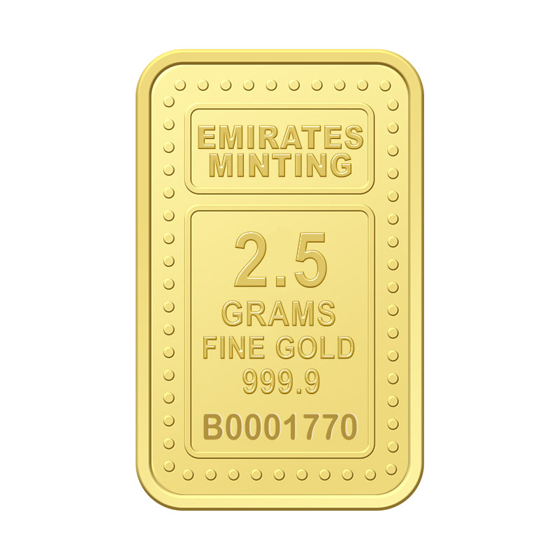 Emirates Minting 2.5 Grams Museum Of The Future Gold Bar 999.9 Purity - FKJGBR24K2327