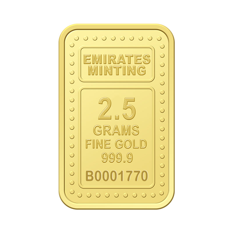 Emirates Minting 2.5 Grams UAE Heritage Building Gold Bar 999.9 Purity - FKJGBR24K2328