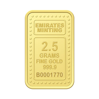 Emirates Minting 2.5 Grams UAE Heritage Building Gold Bar 999.9 Purity - FKJGBR24K2328