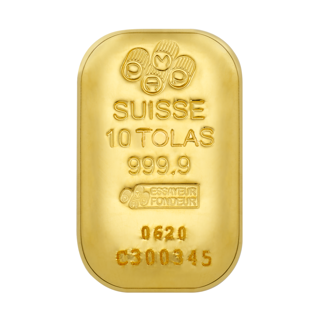 Pamp Suisse 10 Tolas Gold Cast Bar 24KT - FKJGBR24K2342