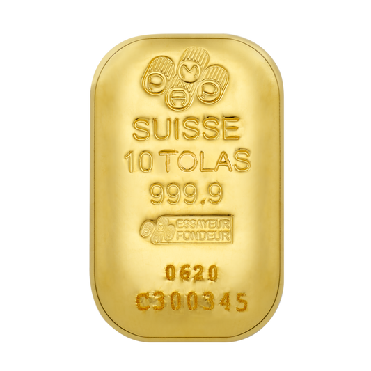 Pamp Suisse 10 Tolas Gold Cast Bar 24KT - FKJGBR24K2342