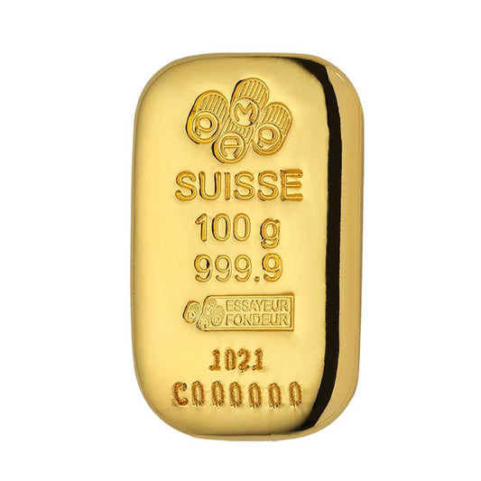 Pamp Suisse 100 Grams Gold Cast Bar 24KT - FKJGBR24K2343