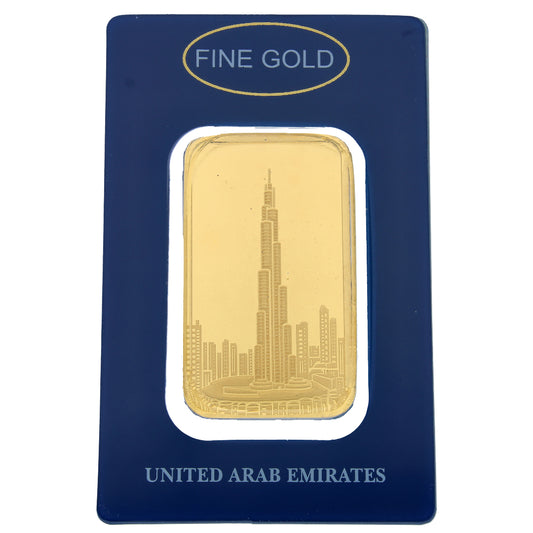 50g Burj Khalifa Pure 999.9 Fine Gold Bar 24KT  - FKJGBR24K2346