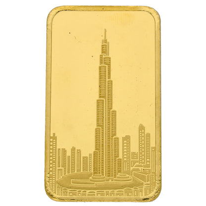 50g Burj Khalifa Pure 999.9 Fine Gold Bar 24KT  - FKJGBR24K2346