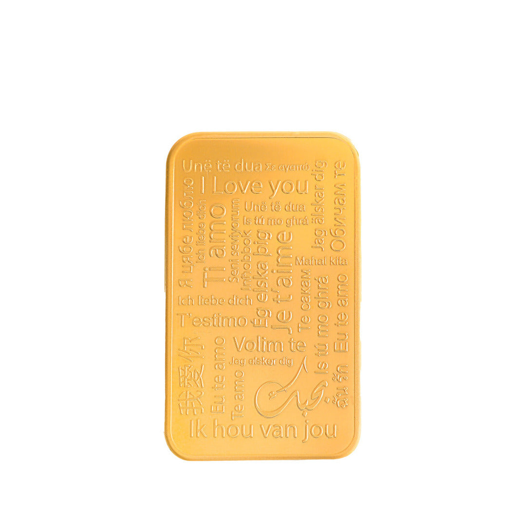 BTC 1 Gram I Love You Gold Bar 24KT - FKJGBR24K6604