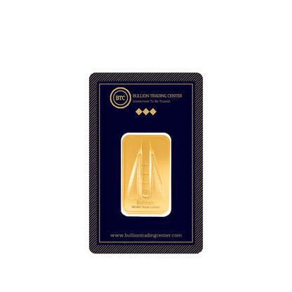 BTC 5 Grams Bahrain Towers Gold Bar 24KT - FKJGBR24K6609