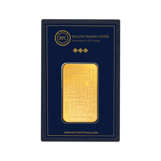 BTC 10 Grams I love you Gold Bar 24KT - FKJGBR24K6615