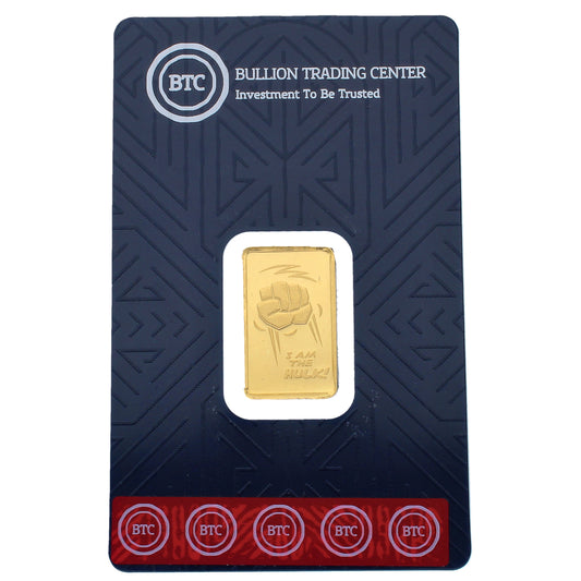 BTC 5 Grams Hulk Gold Bar 24KT - FKJGBR24K6681