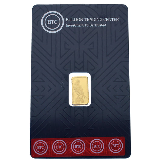 BTC 1 Gram The Falcon Gold Bar 24KT - FKJGBR24K6685