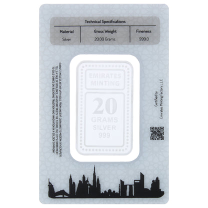 Emirates Minting 20 Grams Flower Silver Bar 999 Purity - FKJGBRSL2263