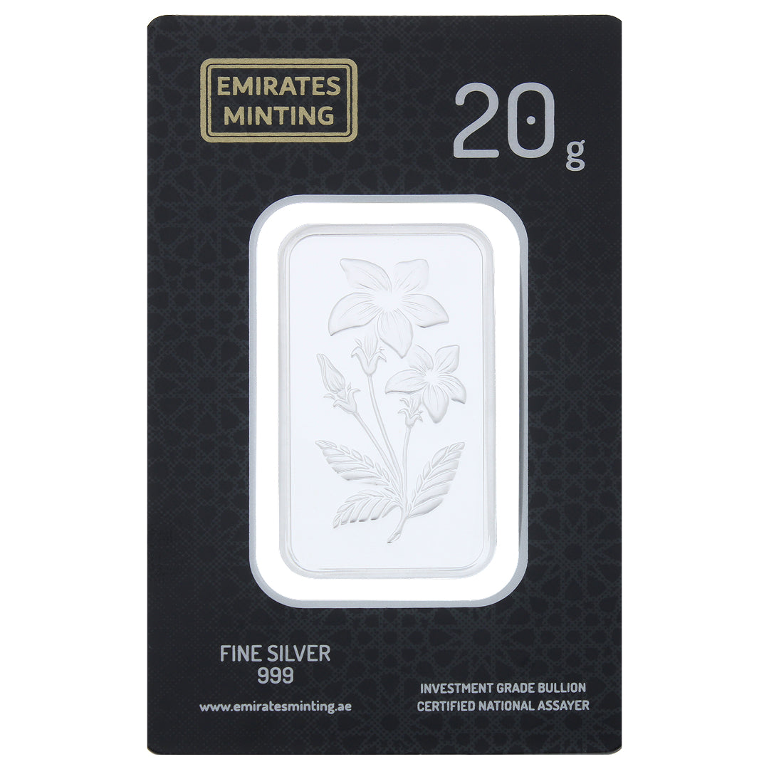 Emirates Minting 20 Grams Flower Silver Bar 999 Purity - FKJGBRSL2263
