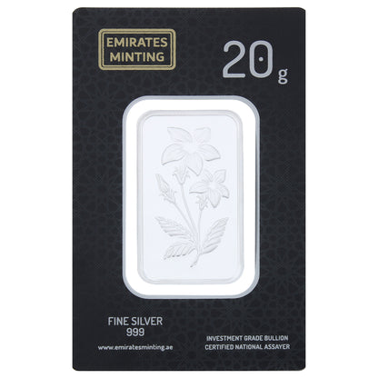 Emirates Minting 20 Grams Flower Silver Bar 999 Purity - FKJGBRSL2263