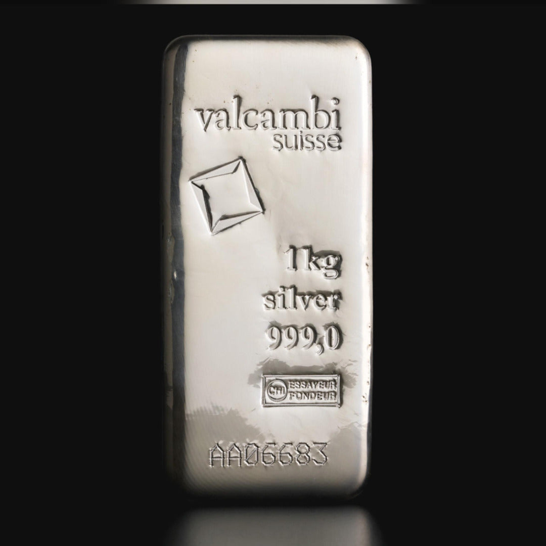 Valcambi 1 Kilogram Silver Cast Bar 999.0 Purity - FKJGBRSL6663