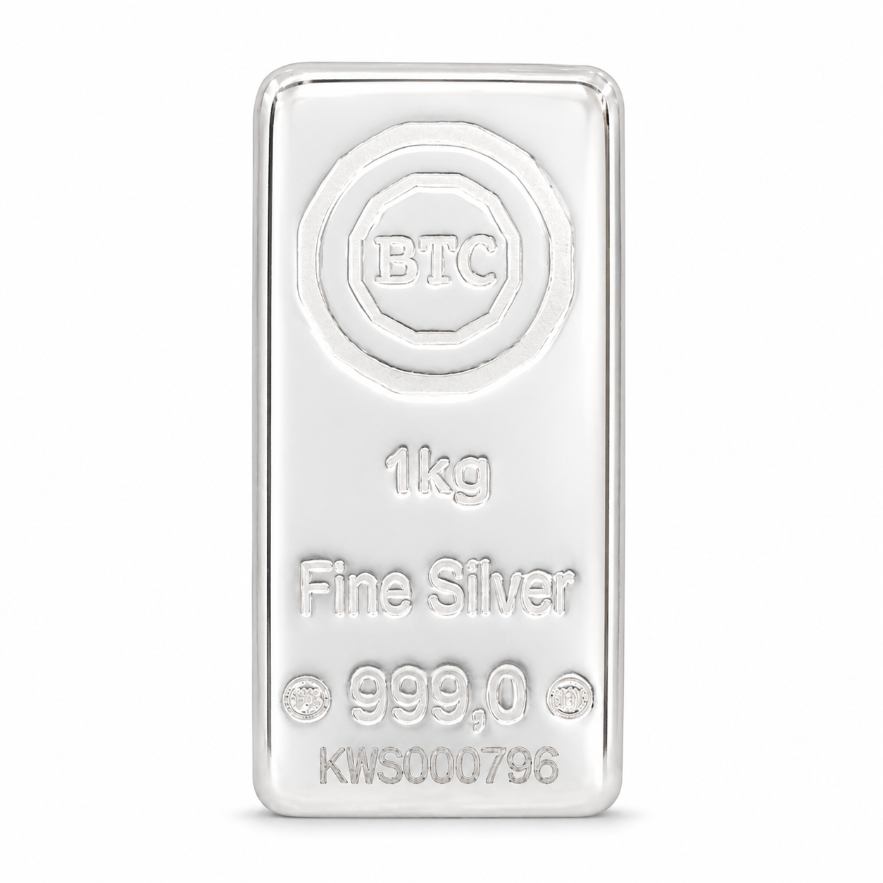 BTC 1 Kilogram Silver Cast Bar 999.0 Purity - FKJGBRSL6664