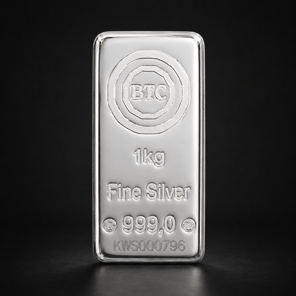 BTC 1 Kilogram Silver Cast Bar 999.0 Purity - FKJGBRSL6664