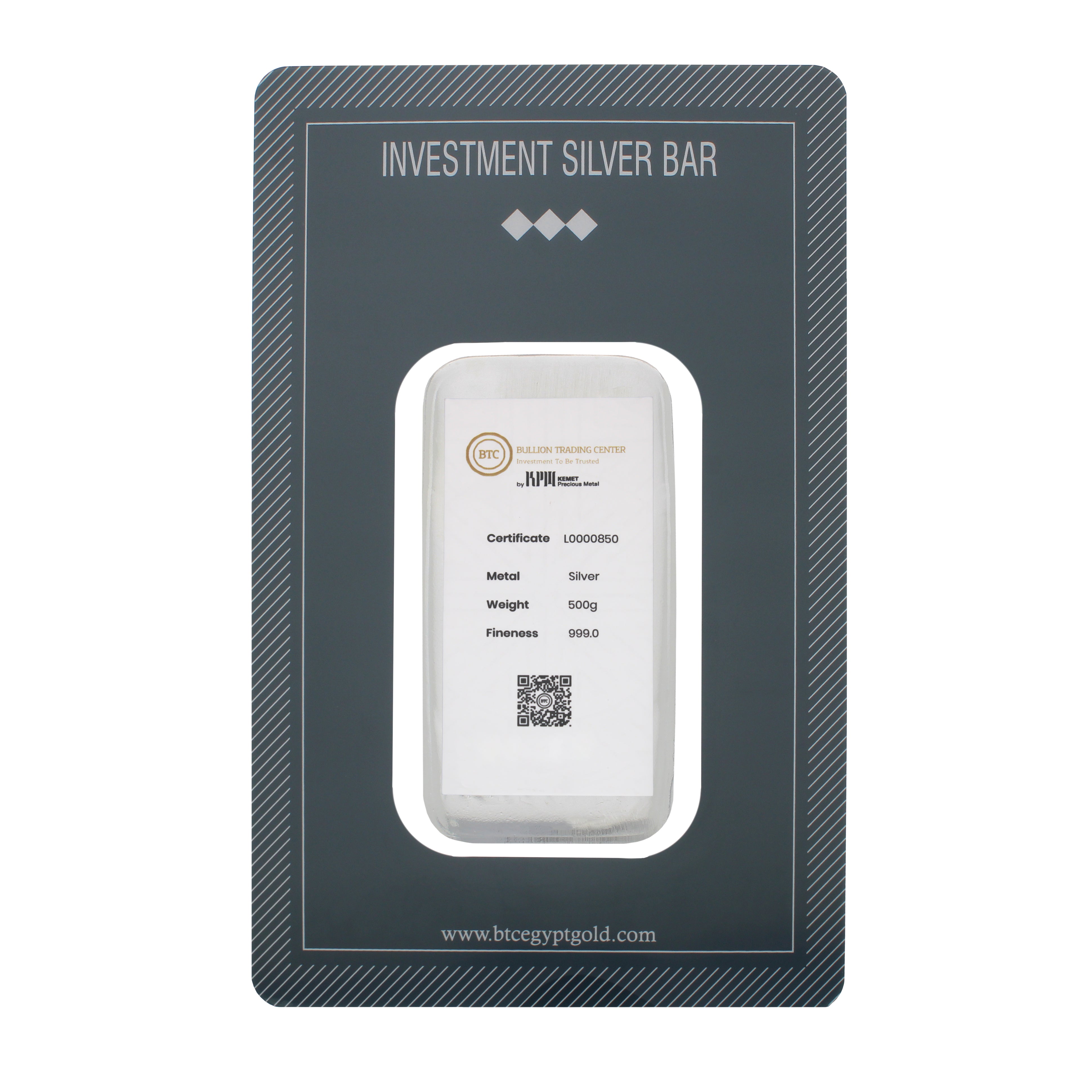 BTC 500 Grams Silver Bar - FKJGBRSL6795