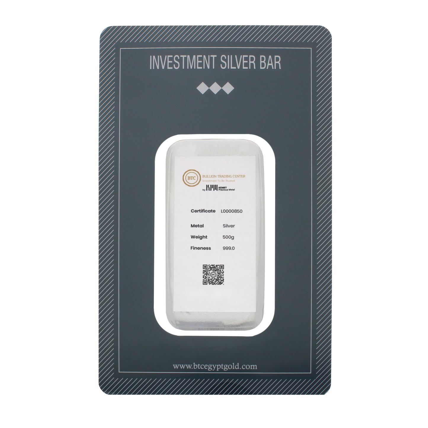 BTC 500 Grams Silver Bar - FKJGBRSL6795