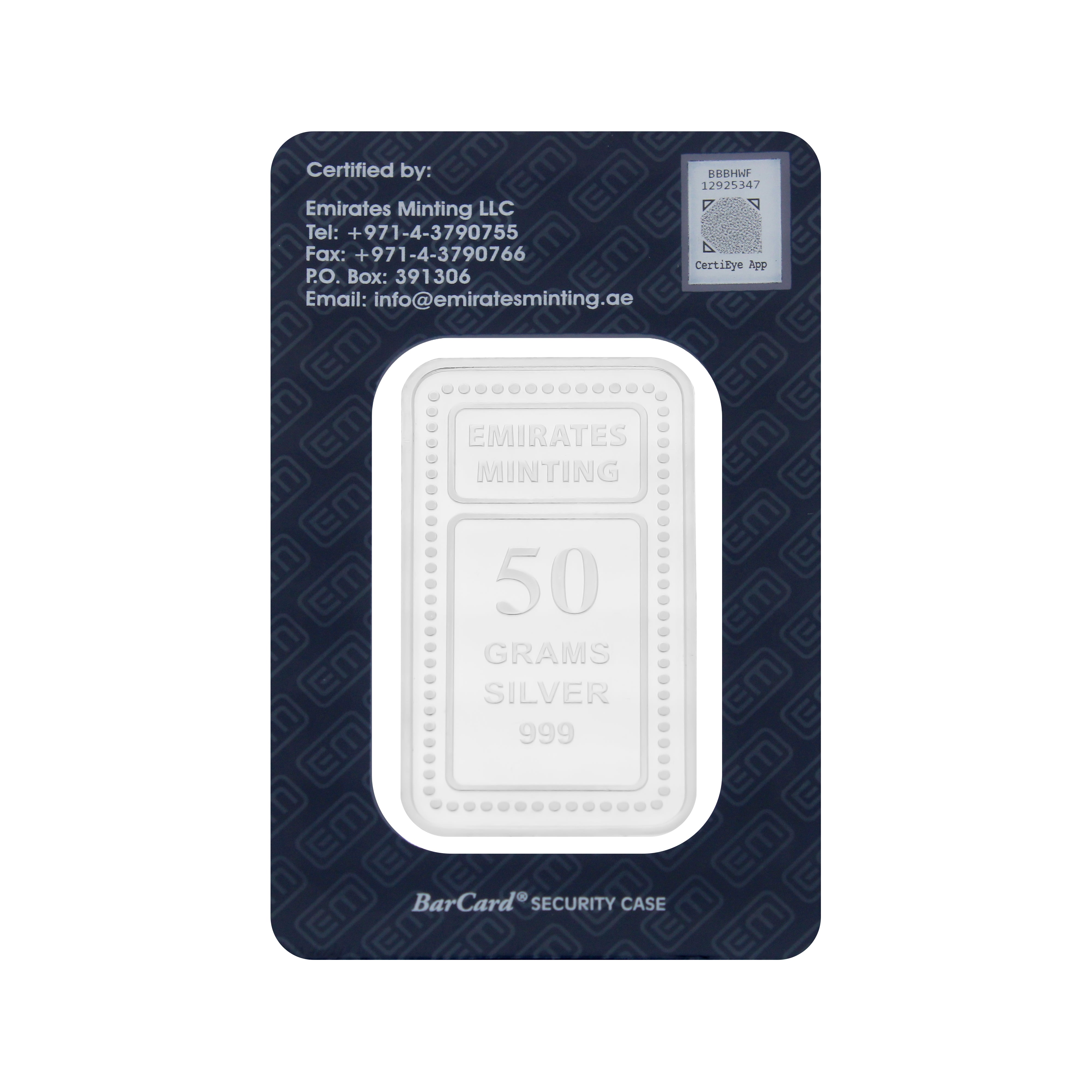 Emirates Minting 50 Grams Flower Silver Bar 999.0 Purity - FKJGBRSL6839