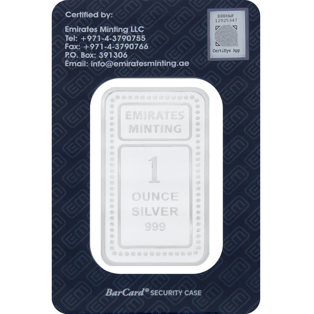 Emirates Minting 1 Ounce Museum of the Future Silver Bar 999.0 Purity - FKJGBRSL6841