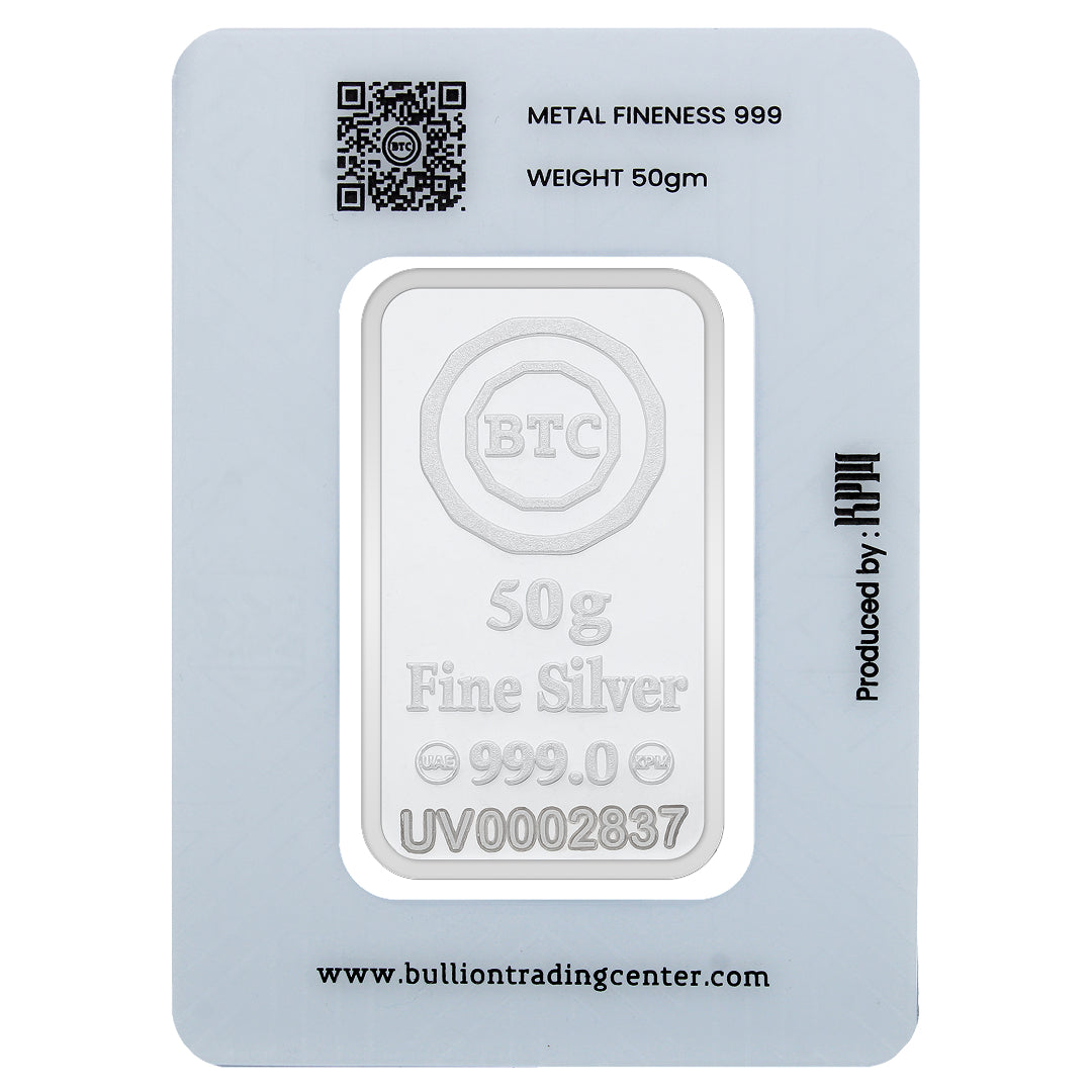 BTC 50 Grams Horse Silver Bar 999.0 Purity - FKJGBRSL6861