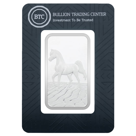 BTC 100 Grams Horse Silver Bar 999.0 Purity - FKJGBRSL6899