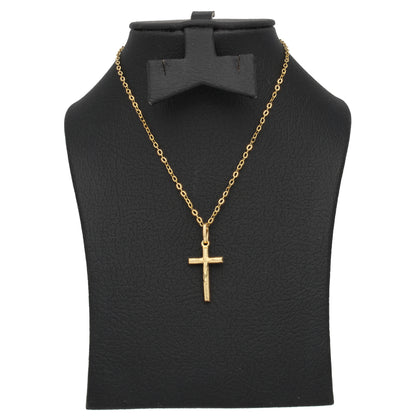 Gold Necklace (Chain with Cross Shaped Pendant) 18KT - FKJNKL18KU6602