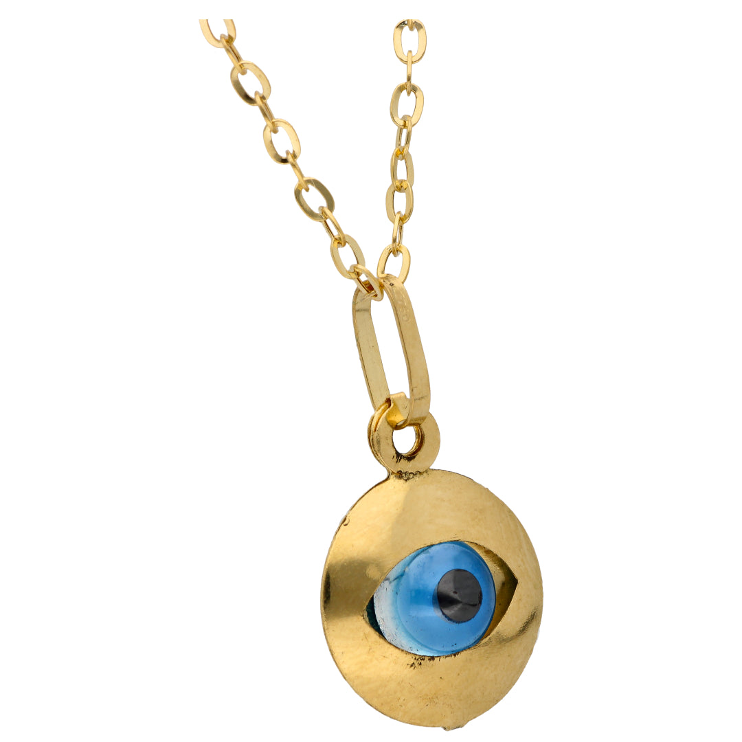 Gold Necklace (Chain with Evil Eye Pendant) 18KT - FKJNKL18KU6603