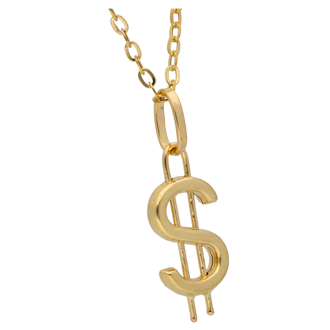 Gold Necklace (Chain with Dollar Shaped Pendant) 18KT - FKJNKL18KU6604