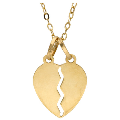 Gold Necklace (Chain with Broken Heart Shaped Pendant) 18KT - FKJNKL18KU6606